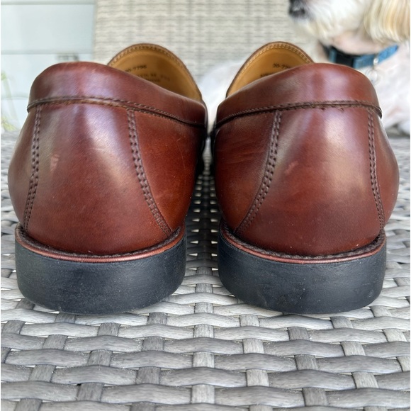 Johnston & Murphy Leather 11.5 M Penny Loafers Slip-On Brown Made in Brazil - Picture 10 of 13
